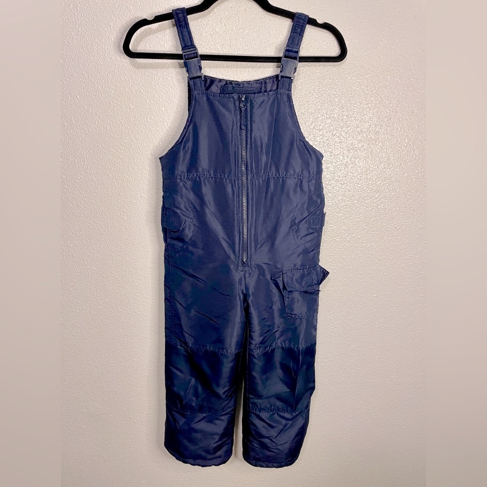 London Fog Kids Waterproof Winter Snow Suit Bibs/ Overalls Navy Blue 7/L